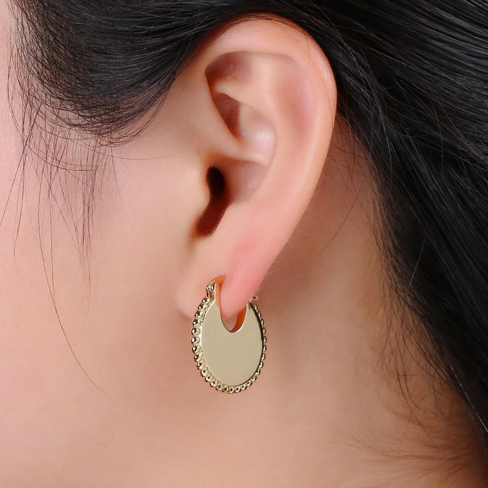 Small Statement Fan Earrings | 24k Gold Plated - Picture 3 of 7